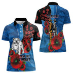 Canterbury-Bankstown Bulldogs ANZAC Personalised Women Polo Shirt Lest We Forget Poppy Camo