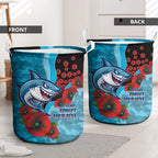 Cronulla-Sutherland Sharks ANZAC Personalised Laundry Basket Lest We Forget Poppy Camo