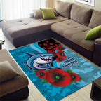 Cronulla-Sutherland Sharks ANZAC Personalised Area Rug Lest We Forget Poppy Camo