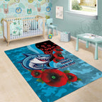 Cronulla-Sutherland Sharks ANZAC Personalised Area Rug Lest We Forget Poppy Camo