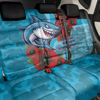 Cronulla-Sutherland Sharks ANZAC Personalised Back Car Seat Cover Lest We Forget Poppy Camo