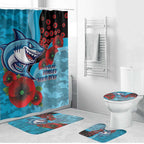 Cronulla-Sutherland Sharks ANZAC Personalised Bathroom Set Lest We Forget Poppy Camo
