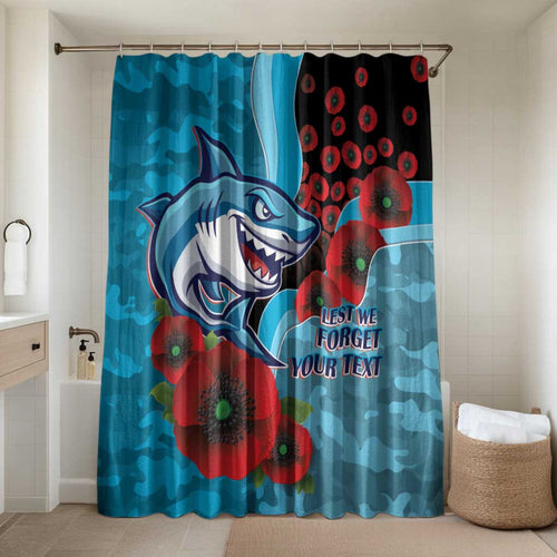 Cronulla-Sutherland Sharks ANZAC Personalised Bathroom Set Lest We Forget Poppy Camo