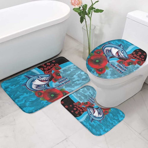 Cronulla-Sutherland Sharks ANZAC Personalised Bathroom Set Lest We Forget Poppy Camo