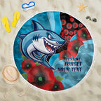 Cronulla-Sutherland Sharks ANZAC Personalised Beach Blanket Lest We Forget Poppy Camo
