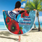 Cronulla-Sutherland Sharks ANZAC Personalised Beach Blanket Lest We Forget Poppy Camo