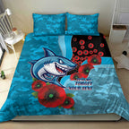 Cronulla-Sutherland Sharks ANZAC Personalised Bedding Set Lest We Forget Poppy Camo