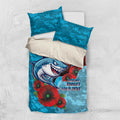 Cronulla-Sutherland Sharks ANZAC Personalised Bedding Set Lest We Forget Poppy Camo