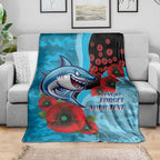 Cronulla-Sutherland Sharks ANZAC Personalised Blanket Lest We Forget Poppy Camo