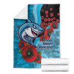 Cronulla-Sutherland Sharks ANZAC Personalised Blanket Lest We Forget Poppy Camo