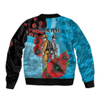 Cronulla-Sutherland Sharks ANZAC Personalised Bomber Jacket Lest We Forget Poppy Camo