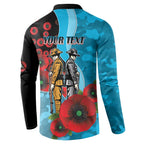 Cronulla-Sutherland Sharks ANZAC Personalised Button Sweatshirt Lest We Forget Poppy Camo