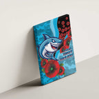 Cronulla-Sutherland Sharks ANZAC Personalised Canvas Wall Art Lest We Forget Poppy Camo