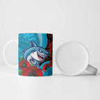 Cronulla-Sutherland Sharks ANZAC Personalised Ceramic Mug Lest We Forget Poppy Camo
