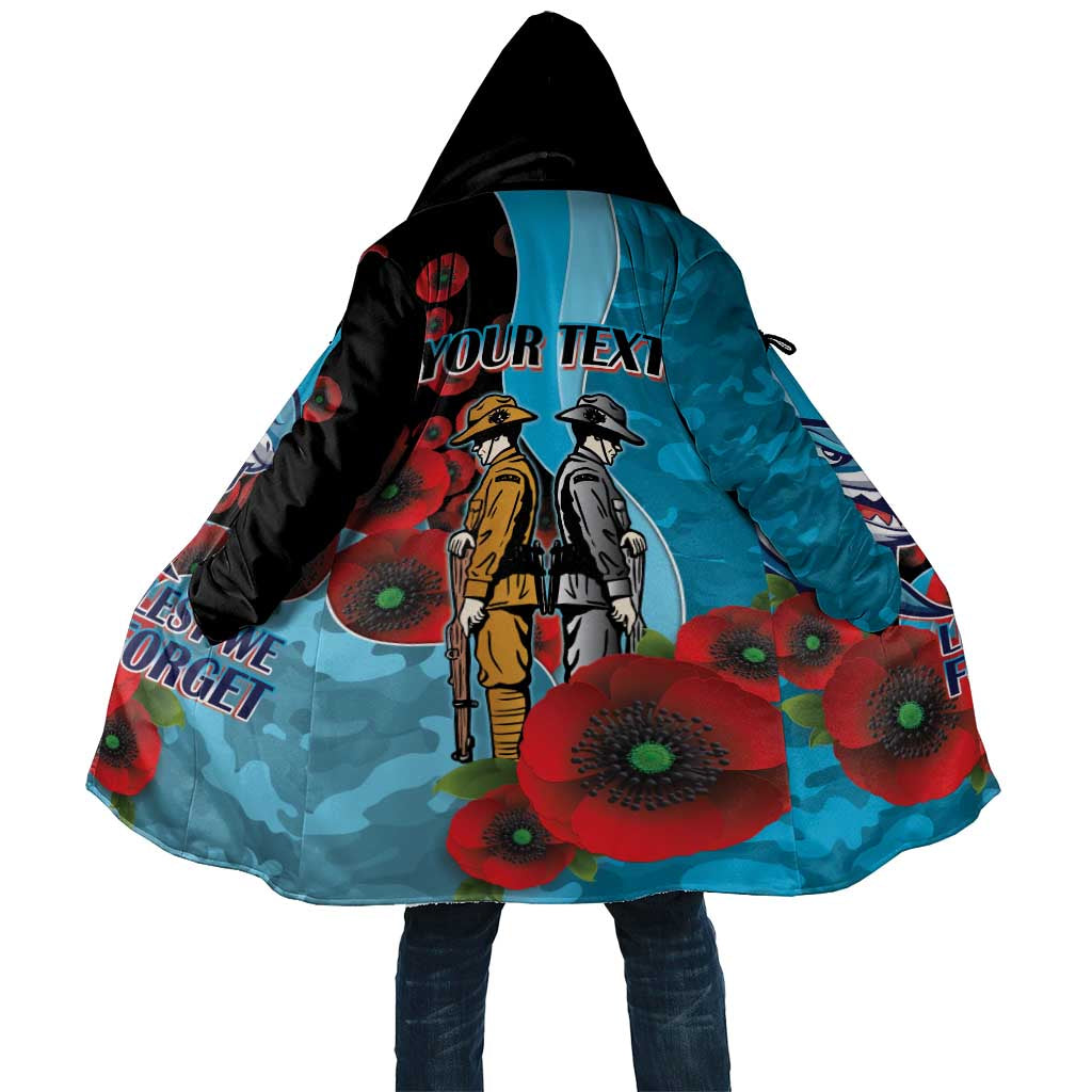 Cronulla-Sutherland Sharks ANZAC Personalised Cloak Lest We Forget Poppy Camo