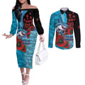 Cronulla-Sutherland Sharks ANZAC Personalised Couples Matching Off The Shoulder Long Sleeve Dress and Long Sleeve Button Shirt Lest We Forget Poppy Camo