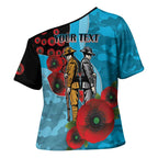 Cronulla-Sutherland Sharks ANZAC Personalised Cross Shoulder Shirt Lest We Forget Poppy Camo
