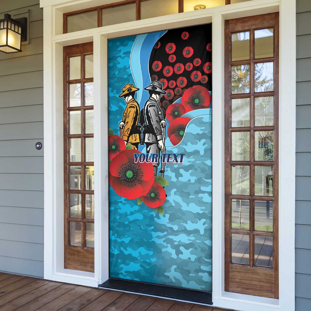 Cronulla-Sutherland Sharks ANZAC Personalised Door Cover Lest We Forget Poppy Camo