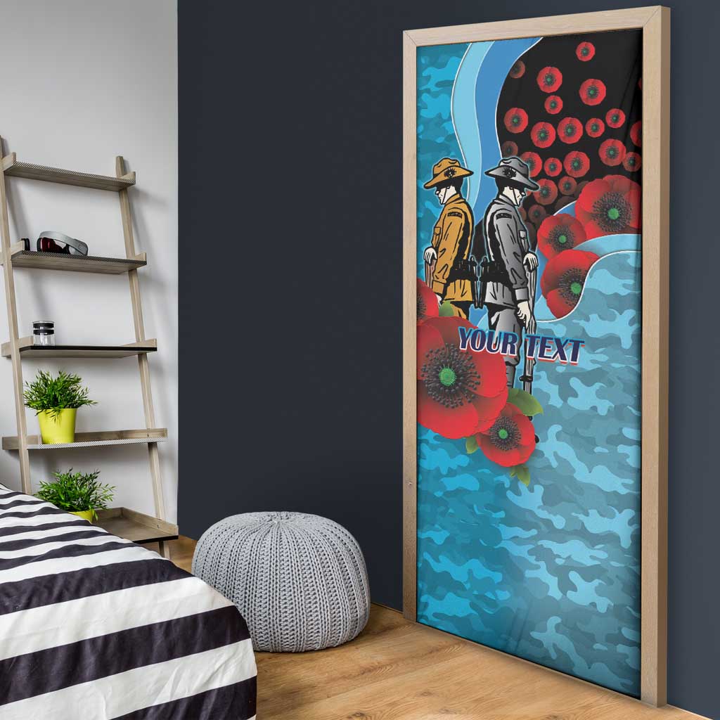 Cronulla-Sutherland Sharks ANZAC Personalised Door Cover Lest We Forget Poppy Camo
