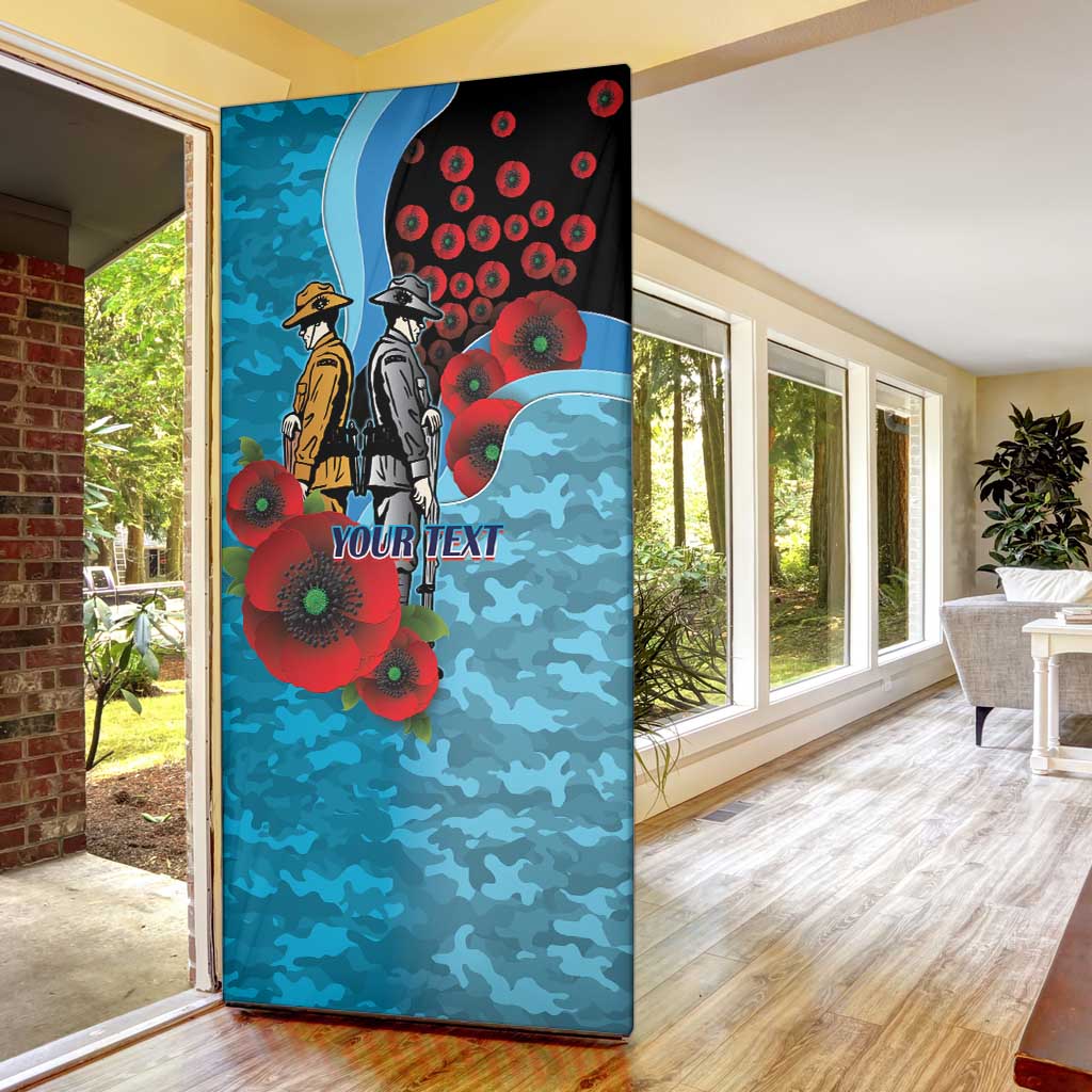Cronulla-Sutherland Sharks ANZAC Personalised Door Cover Lest We Forget Poppy Camo