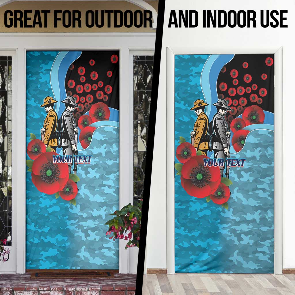 Cronulla-Sutherland Sharks ANZAC Personalised Door Cover Lest We Forget Poppy Camo