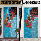 Cronulla-Sutherland Sharks ANZAC Personalised Door Cover Lest We Forget Poppy Camo