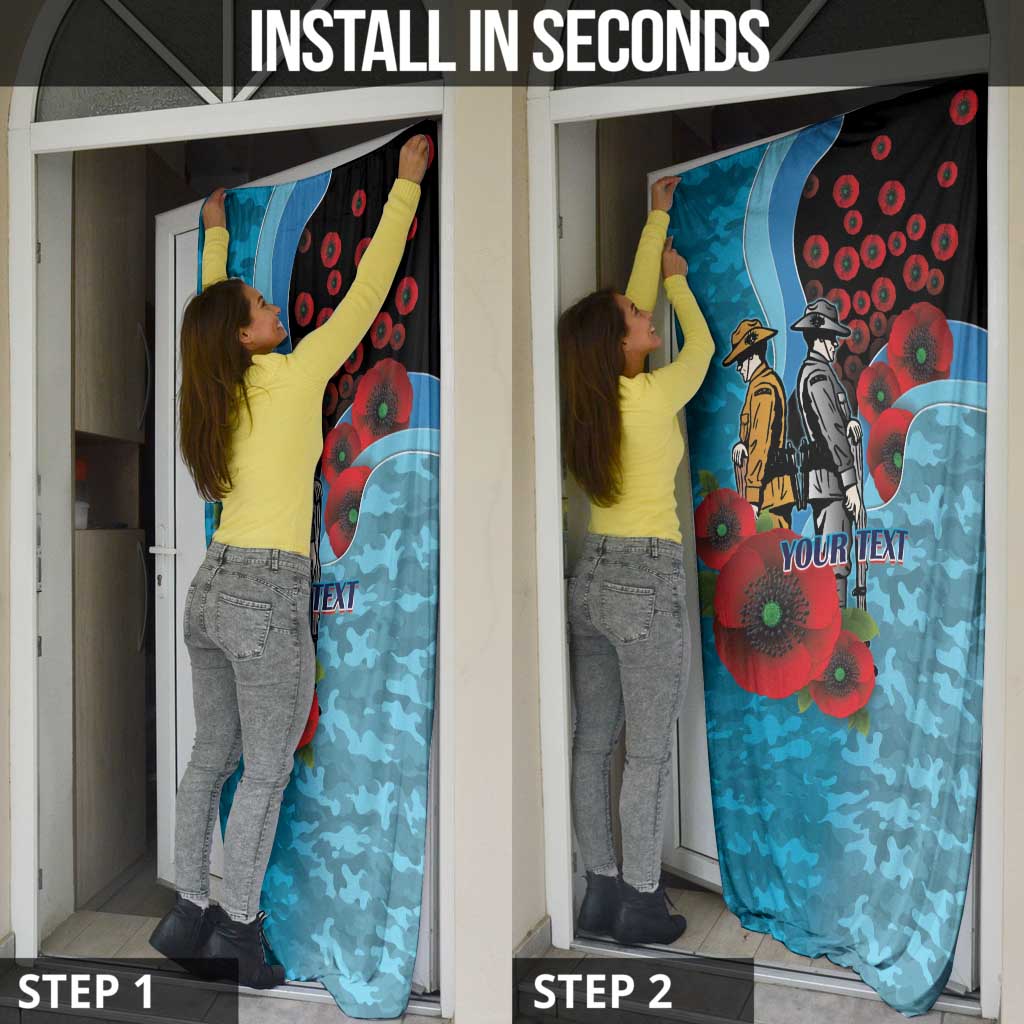 Cronulla-Sutherland Sharks ANZAC Personalised Door Cover Lest We Forget Poppy Camo