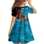 Cronulla-Sutherland Sharks ANZAC Personalised Family Matching Long Sleeve Bodycon Dress and Hawaiian Shirt Lest We Forget Poppy Camo