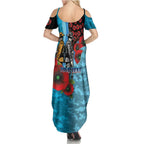 Cronulla-Sutherland Sharks ANZAC Personalised Family Matching Summer Maxi Dress and Hawaiian Shirt Lest We Forget Poppy Camo
