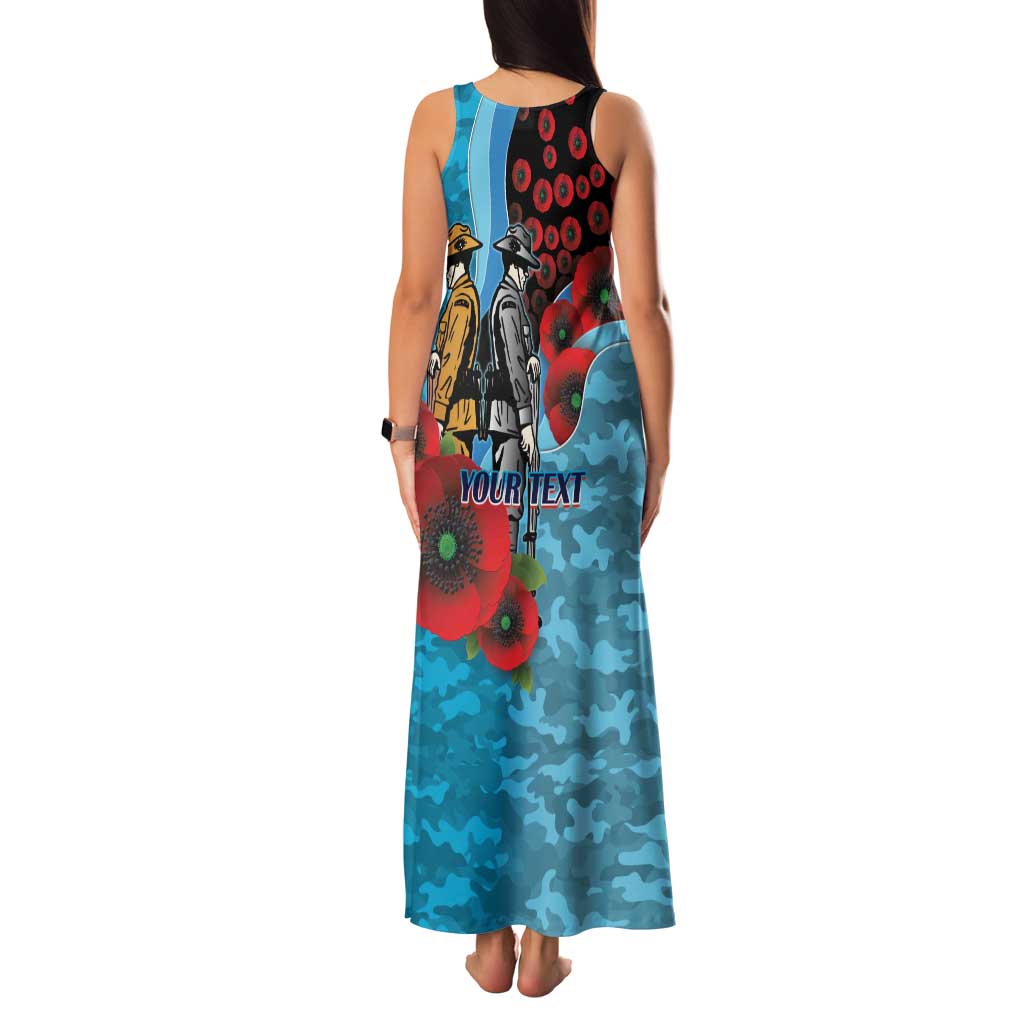 Cronulla-Sutherland Sharks ANZAC Personalised Family Matching Tank Maxi Dress and Hawaiian Shirt Lest We Forget Poppy Camo