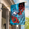 Cronulla-Sutherland Sharks ANZAC Personalised Garden Flag Lest We Forget Poppy Camo