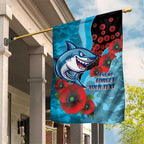 Cronulla-Sutherland Sharks ANZAC Personalised Garden Flag Lest We Forget Poppy Camo