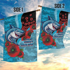 Cronulla-Sutherland Sharks ANZAC Personalised Garden Flag Lest We Forget Poppy Camo