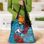 Cronulla-Sutherland Sharks ANZAC Personalised Grocery Bag Lest We Forget Poppy Camo