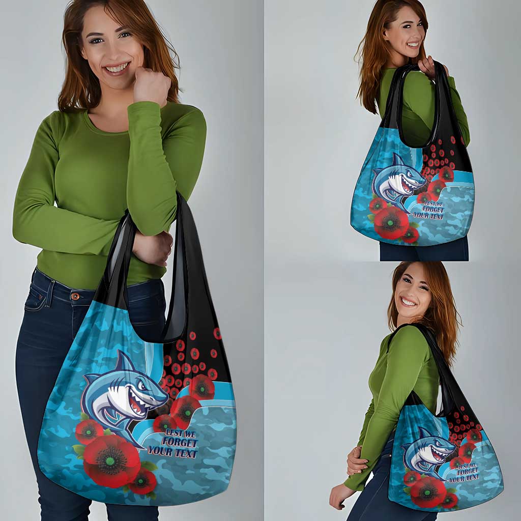 Cronulla-Sutherland Sharks ANZAC Personalised Grocery Bag Lest We Forget Poppy Camo