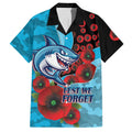 Cronulla-Sutherland Sharks ANZAC Personalised Hawaiian Shirt Lest We Forget Poppy Camo