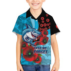 Cronulla-Sutherland Sharks ANZAC Personalised Hawaiian Shirt Lest We Forget Poppy Camo