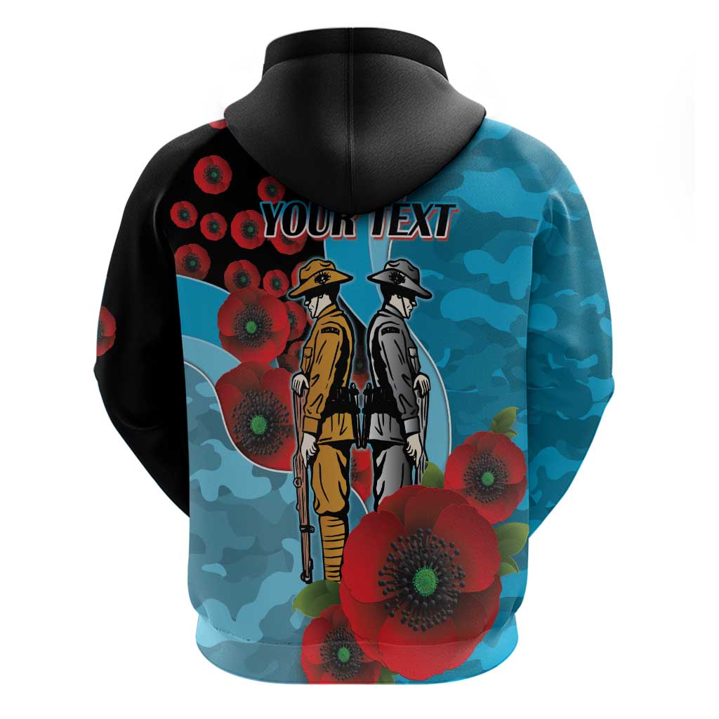 Cronulla-Sutherland Sharks ANZAC Personalised Hoodie Lest We Forget Poppy Camo