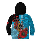 Cronulla-Sutherland Sharks ANZAC Personalised Kid Hoodie Lest We Forget Poppy Camo