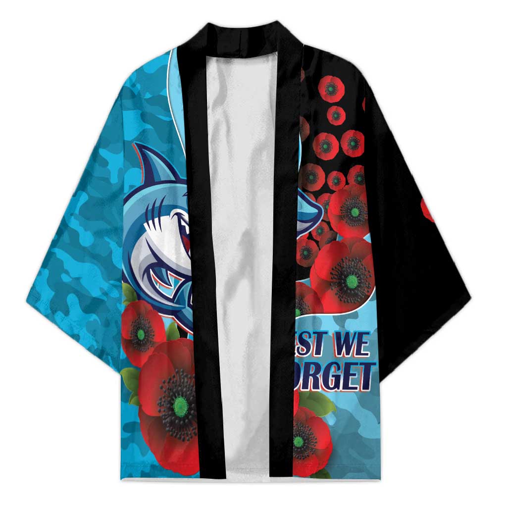 Cronulla-Sutherland Sharks ANZAC Personalised Kimono Lest We Forget Poppy Camo