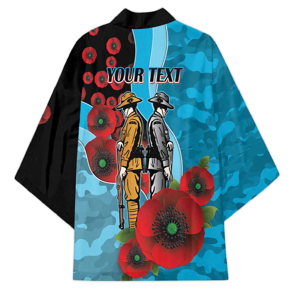 Cronulla-Sutherland Sharks ANZAC Personalised Kimono Lest We Forget Poppy Camo