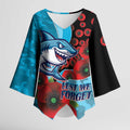 Cronulla-Sutherland Sharks ANZAC Personalised Kimono Sleeve Blouse Lest We Forget Poppy Camo