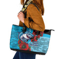 Cronulla-Sutherland Sharks ANZAC Personalised Leather Tote Bag Lest We Forget Poppy Camo