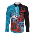 Cronulla-Sutherland Sharks ANZAC Personalised Long Sleeve Button Shirt Lest We Forget Poppy Camo