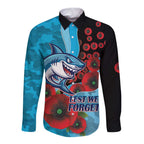 Cronulla-Sutherland Sharks ANZAC Personalised Long Sleeve Button Shirt Lest We Forget Poppy Camo