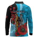 Cronulla-Sutherland Sharks ANZAC Personalised Long Sleeve Polo Shirt Lest We Forget Poppy Camo