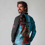 Cronulla-Sutherland Sharks ANZAC Personalised Long Sleeve Polo Shirt Lest We Forget Poppy Camo