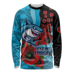 Cronulla-Sutherland Sharks ANZAC Personalised Long Sleeve Shirt Lest We Forget Poppy Camo