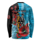 Cronulla-Sutherland Sharks ANZAC Personalised Long Sleeve Shirt Lest We Forget Poppy Camo