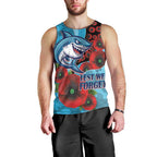 Cronulla-Sutherland Sharks ANZAC Personalised Men Tank Top Lest We Forget Poppy Camo